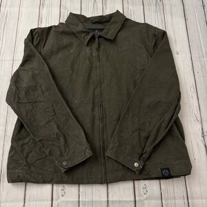 American Giant Jacket Mens XXL Olive Green Canvas Workwear Zip Rough Barn USA